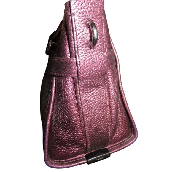 Coach Swagger 27 Cherry Metallic Pebble Leather Double Handle Satchel 36497 - Picture 4 of 15